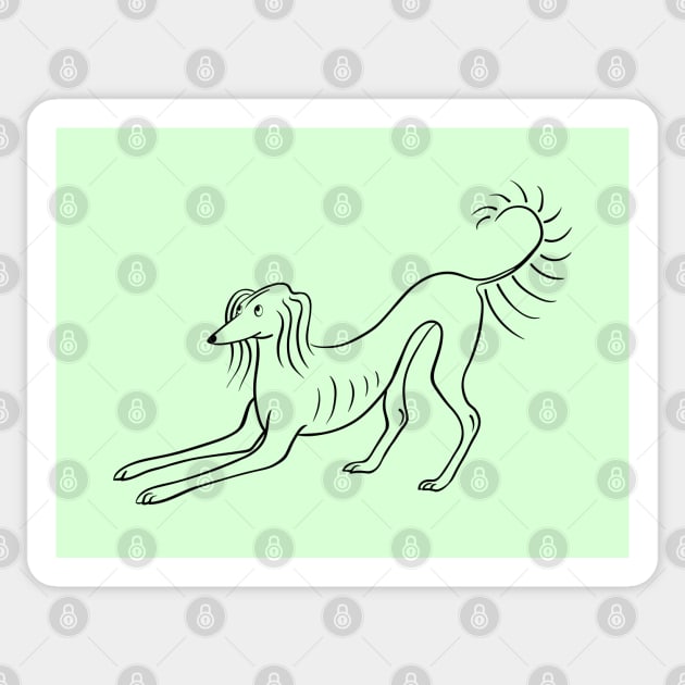 Playful Saluki Sticker by illucalliart